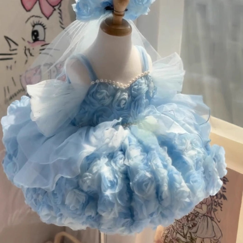 Girls Cute Birthday Dress Girls Party Puffy Princess Dress