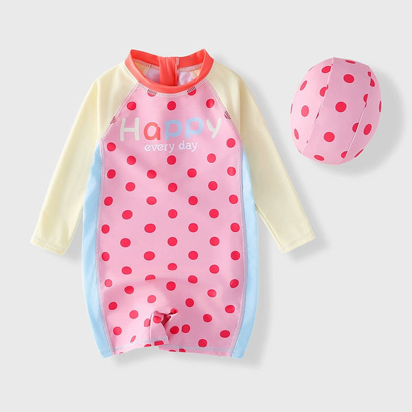 Children's Swimsuit Girls Long Sleeve One Piece Swimsuit