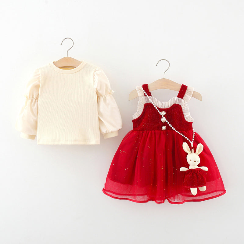 Girls Christmas Dresses Baby Girls Long Sleeve Bunny Suit