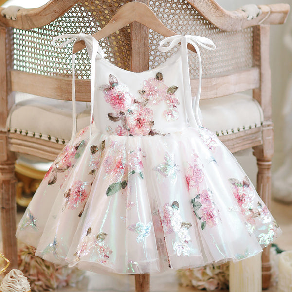 Girls Cute Christening Dresses Flower Girl Wedding Princess Dresses