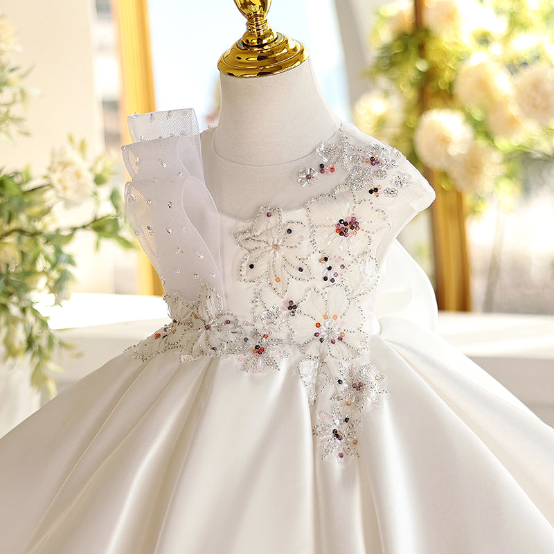 Children's Baptism Princess Dress Girl Birthday Party Dress Flower