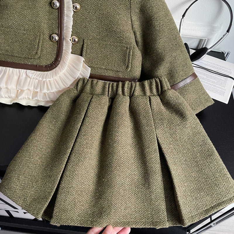 New Year Baby Girls Green  Two-piece Suit