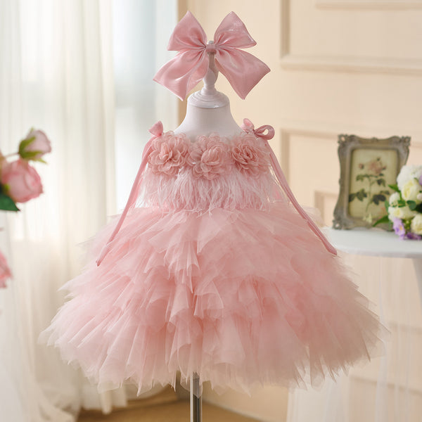 Baby Girl Baptism Princess Dress Girls Cute Birthday Dress