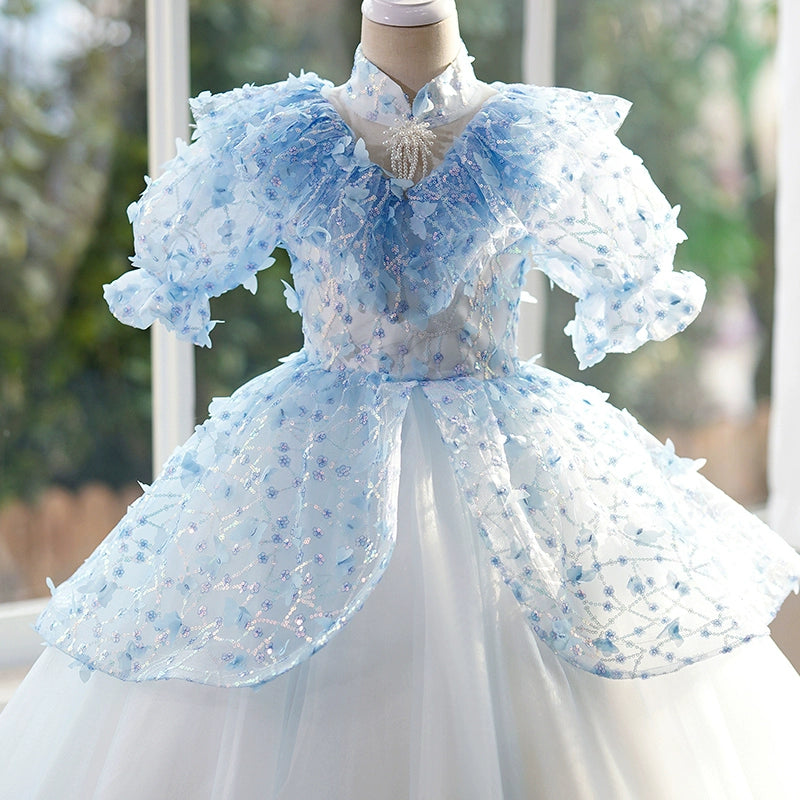 Elegant Baby Girl Butterfly Flower Girl Dress Toddler Birthday Princess Dress