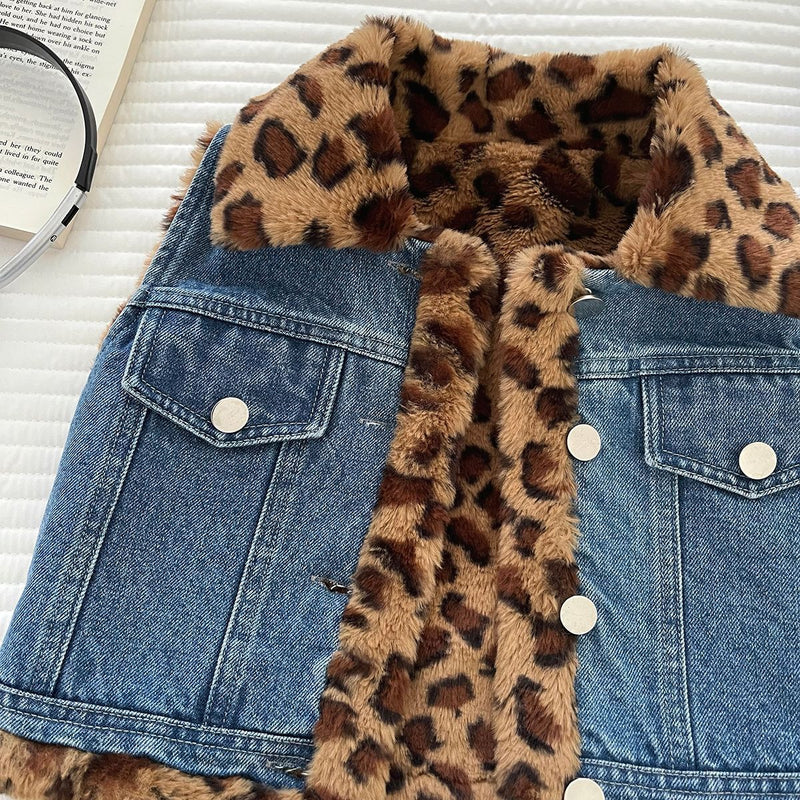 Girls' Cute Winter Denim Vest