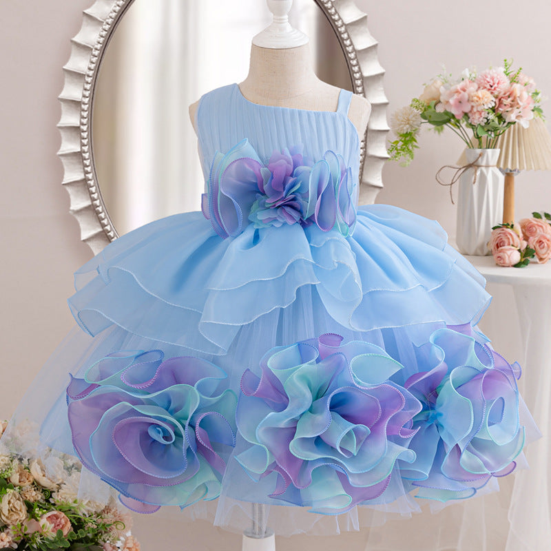 Children's Birthday Dress Girl Communion Flower Princess Dress Children's Birthday Dress Girl Communion Flower Princess Dress