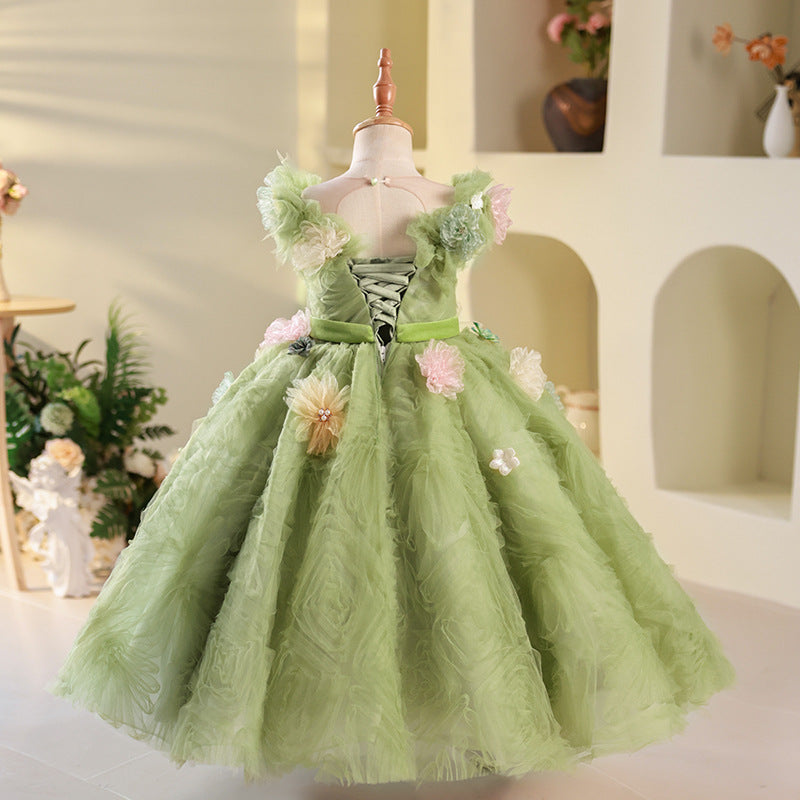 Cute Baby Girl Puffy Beauty Pageant Dress Toddler Birthday Princess Dress