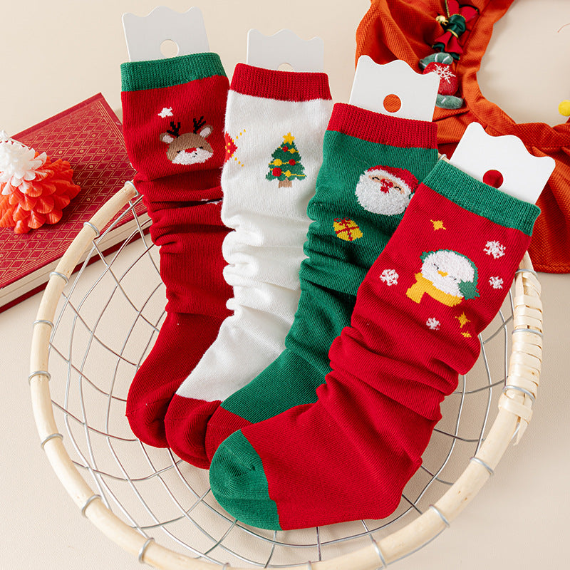 Baby Cartoon New Year Christmas Socks