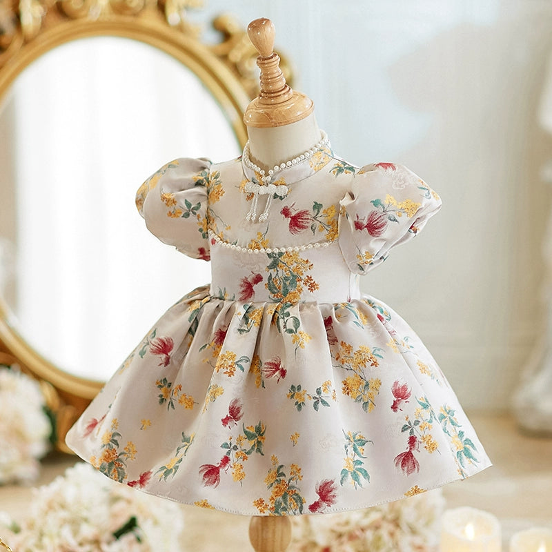 Girls' Birthday Dress Baby Communion Princess Dress Girls Puff Sleeve Dress