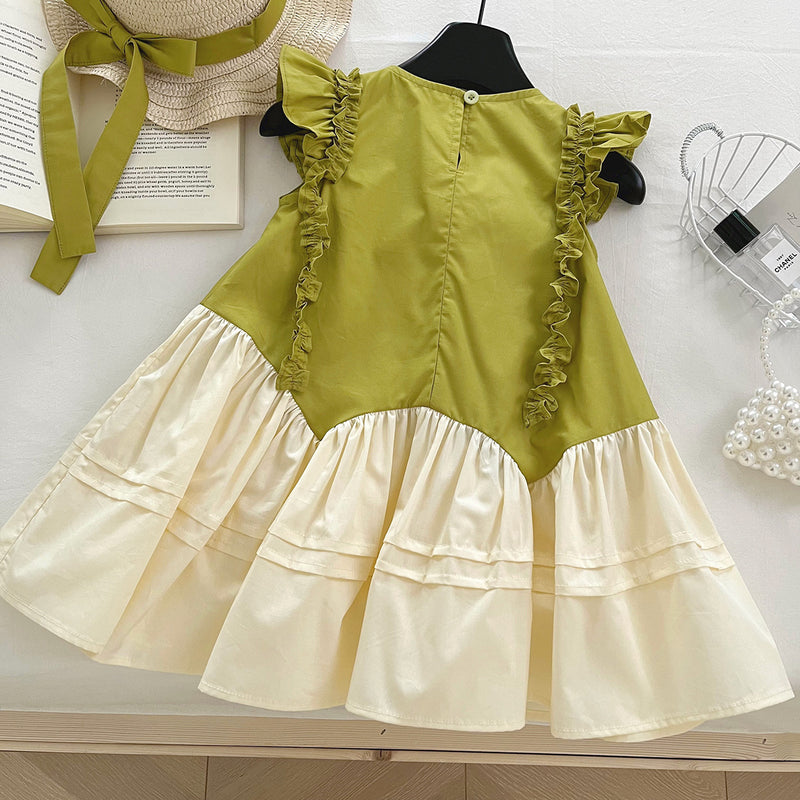 Girls Summer New Flower Splicing Princess Dress