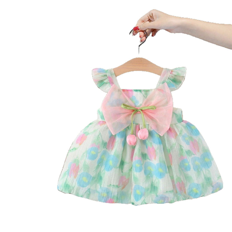 Girls Bow Dress Girl Birthday Princess Dress