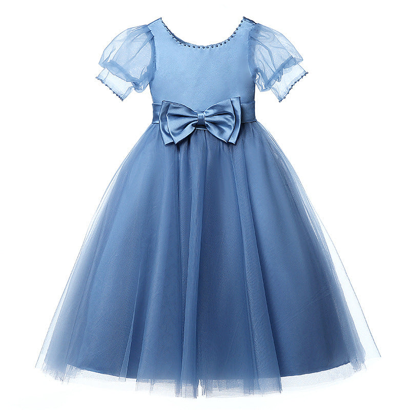 Flower Girl Communion Dress Bow-knot Chiffon Princess Dress