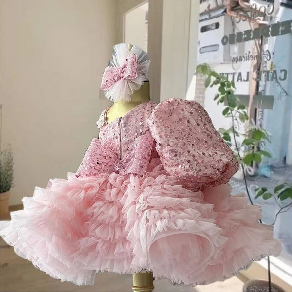 Baby Girl Sequin Dress Girl Birthday Princess Dress Children Party Dress