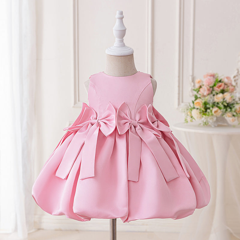 Cute Flower Girl Princess Dress Girl Bow Party Dress
