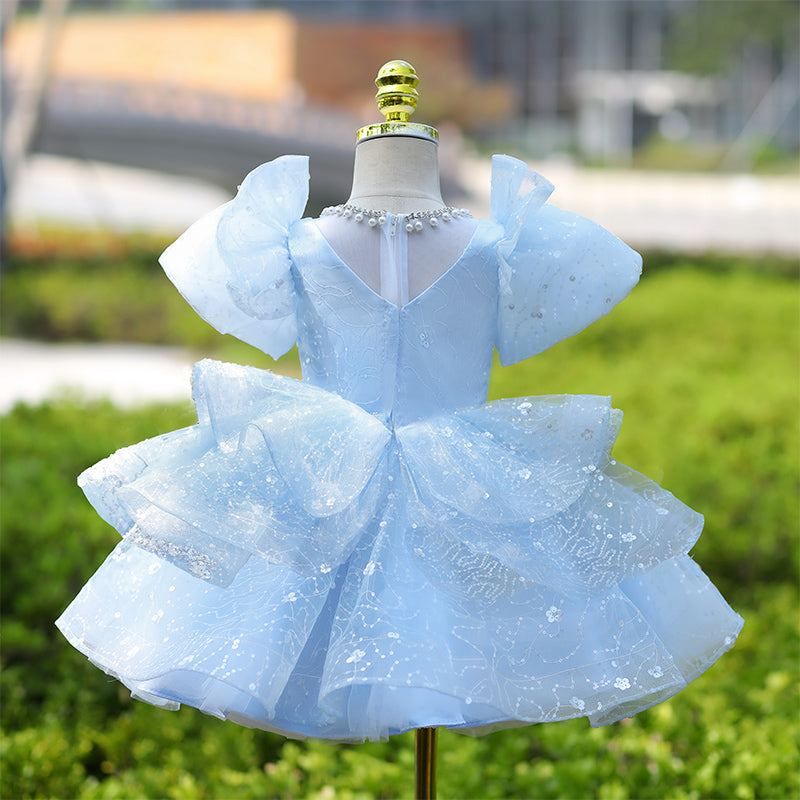 Children's Birthday Blue Dress Girls Prom Princess Dress Children's Birthday Blue Dress Girls Prom Princess Dress