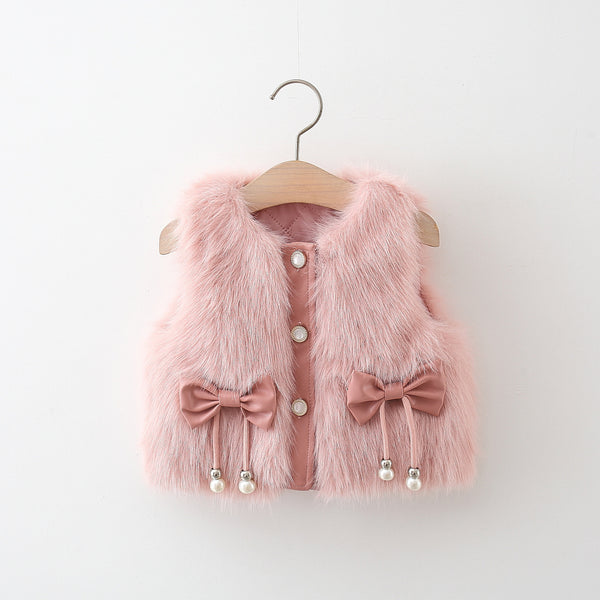Baby Winter Bow-knot Fur Vest