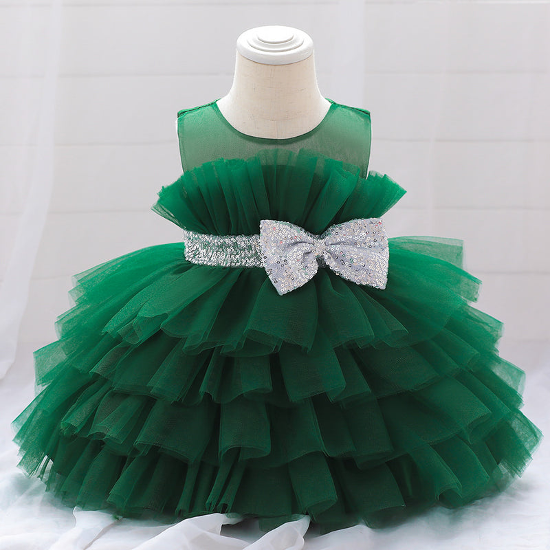 Girls Birthday Party Princess Dress Flower Girl Fluffy Cake Dress