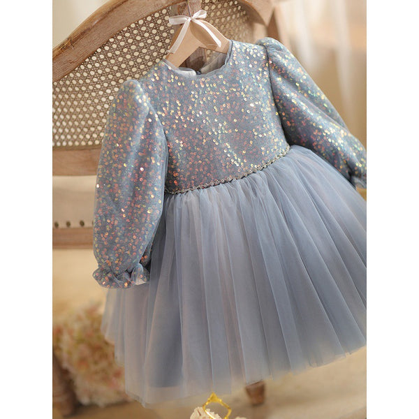 Baby Birthday Dress Girl Sequin Princess Dress Flower Girl Wedding Dress