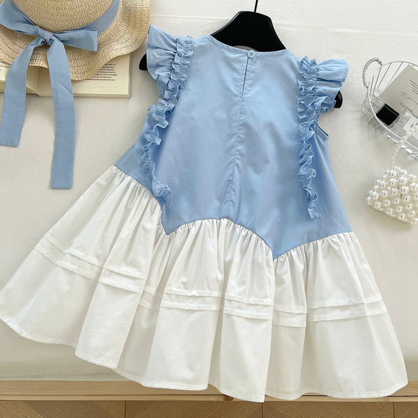 Girls Summer New Flower Splicing Princess Dress