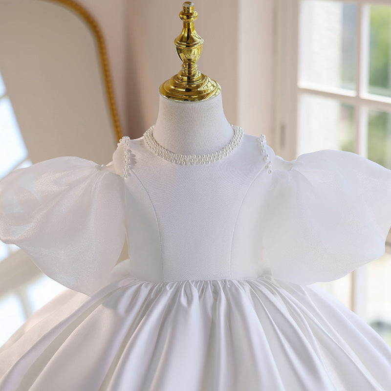 Children's White Communion Dress Flower Girl Dress Girl Birthday Princess Dress