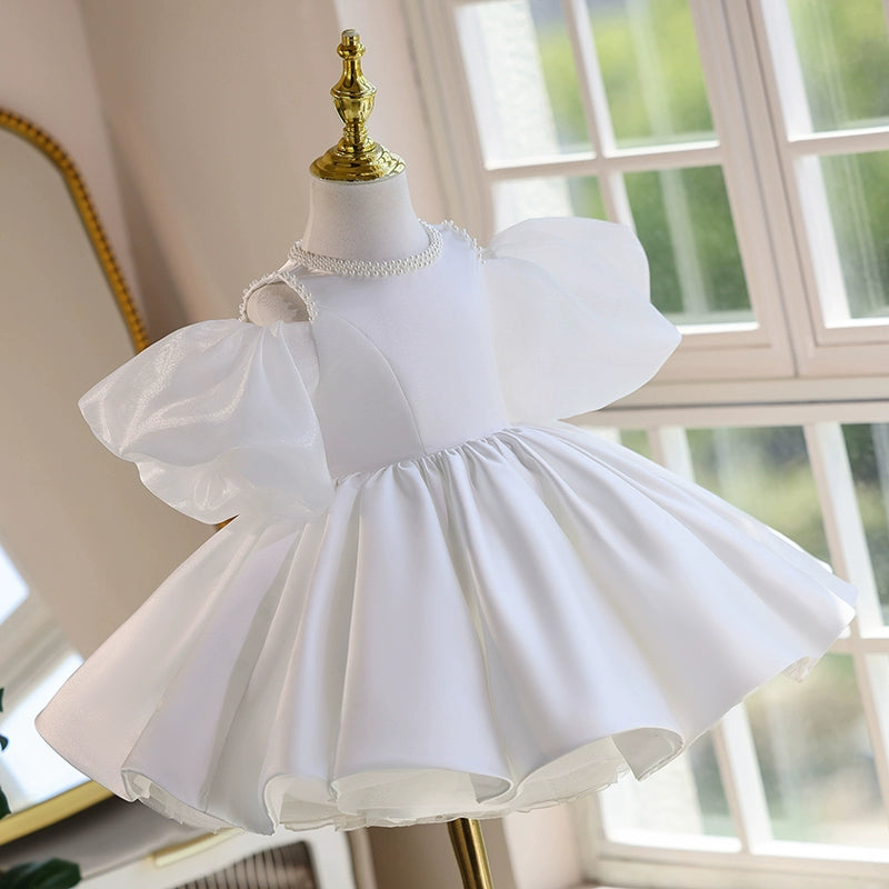 Children's White Communion Princess Dress Flower Girl Wedding Dress
