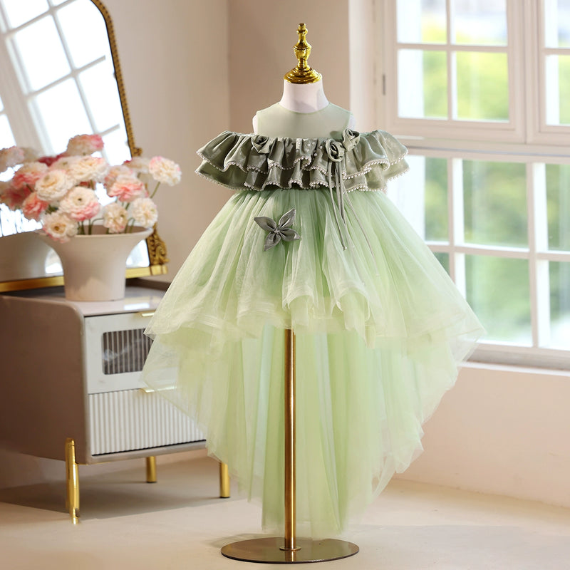 Children's Green Ball Gown Girls Birthday Dress Flower Girl Princess Dress