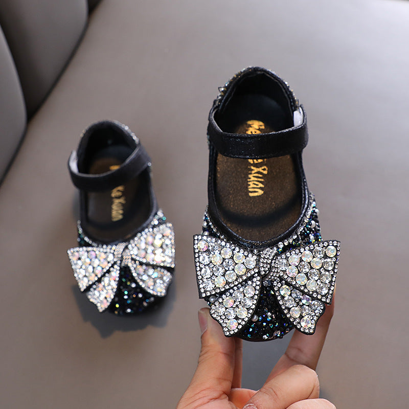 Baby Girls Sequins Bow-knot Birthday Princess Dress Shoes