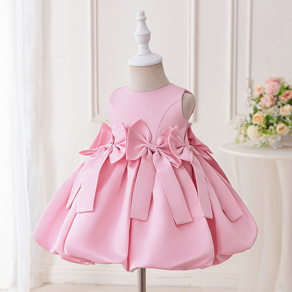 Cute Flower Girl Princess Dress Girl Bow Party Dress