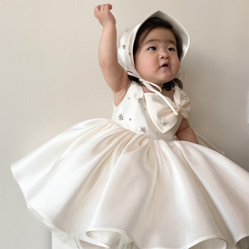 christening party dress Toddler Embroidered Flower Christening Party Baby Girl Dress 1 Year Old DressGir