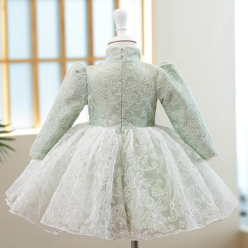 Baby Girl Long Sleeves Embroidery Princess Dress Toddler Christmas Party Dress