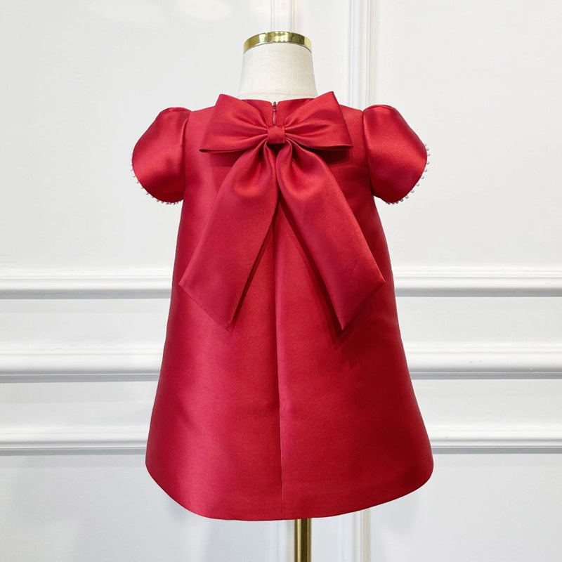 Elegant Baby Girl Bud Sleeve New Year's Dress Girl First Communion Dress