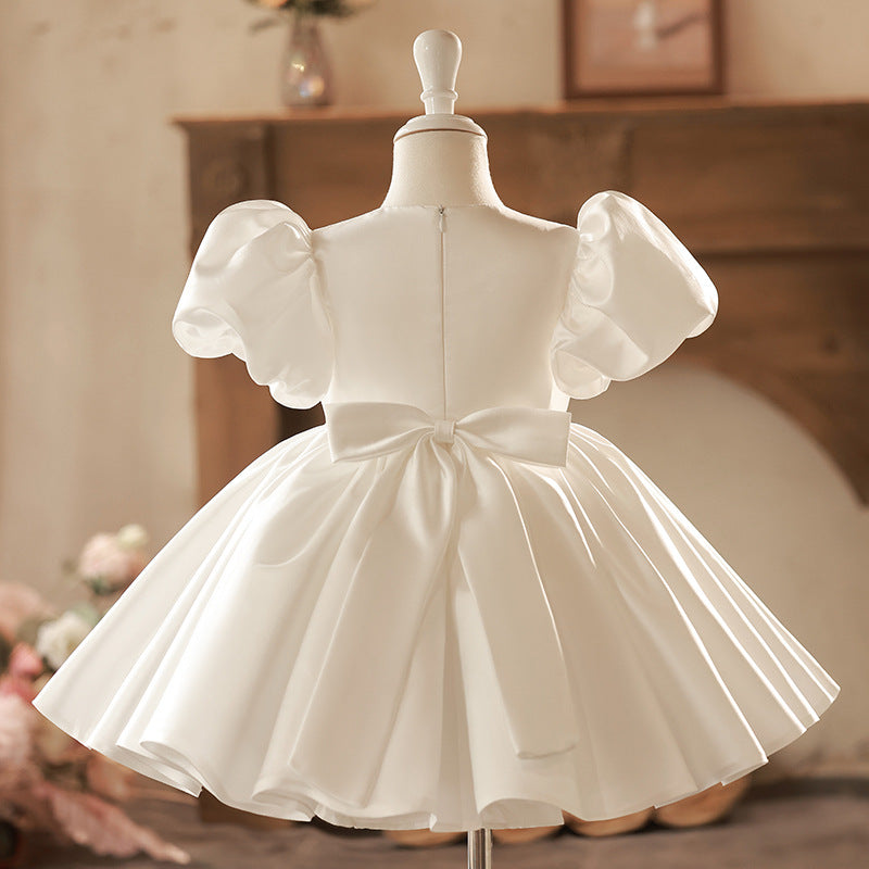 Girls Pageant Dresses - Sweet Baby Girls Pure White Bow Waist Princess Dress Toddler First Communion Dress, White / 11-12 Years (160cm) Girls Pageant Dresses - Sweet Baby Girls Pure White Bow Waist Princess Dress Toddler First Communion Dress, White / 11-12 Years (160cm)