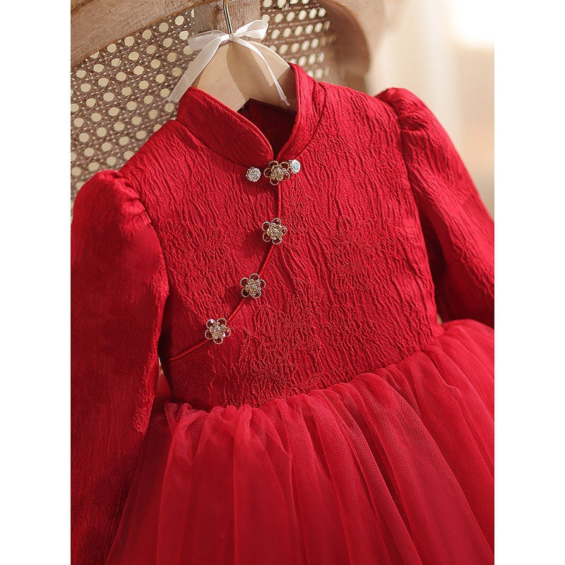 Flower Girl Wedding Dress Baby Christmas Dress Girl Birthday Princess Dress