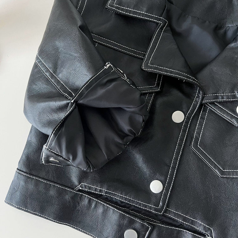 New Autumn Children's Soft PU Leather Jacket