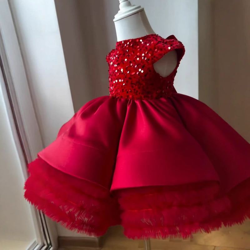 christmas girls dress Children's Christmas Dress Girls Birthday Princess Dress Flower Girl Dress