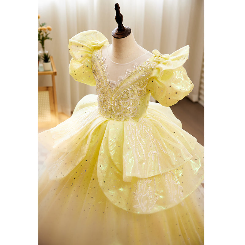 Toddler Birthday Party Dress Little Girl's Sequins Prom Princess Dresses