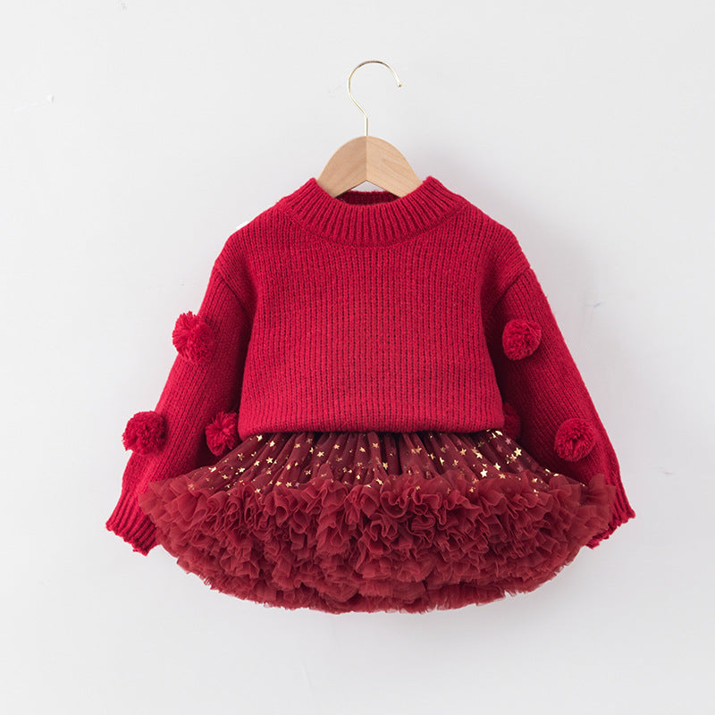 Girls Elegant Birthday Outfit Girls Comfortable Outfit Two-piece Set Girls Elegant Birthday Outfit Girls Comfortable Outfit Two-piece Set