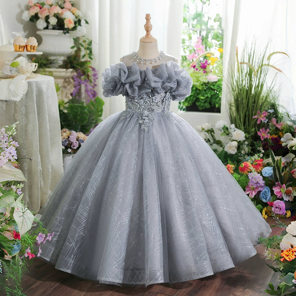 Girls Elegant Party Dress Children's Birthday Dress Girls Prom Princess Dress