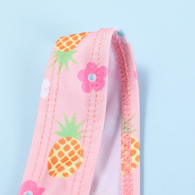 Children's Swimsuit Summer Girls Suspenders Floral Swimsuit