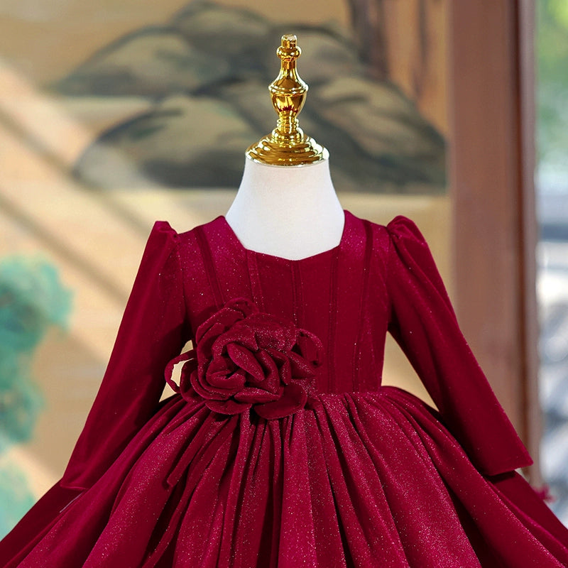 Elegant Baby Girl Dress Flower Girl Dress Red Christmas Dress