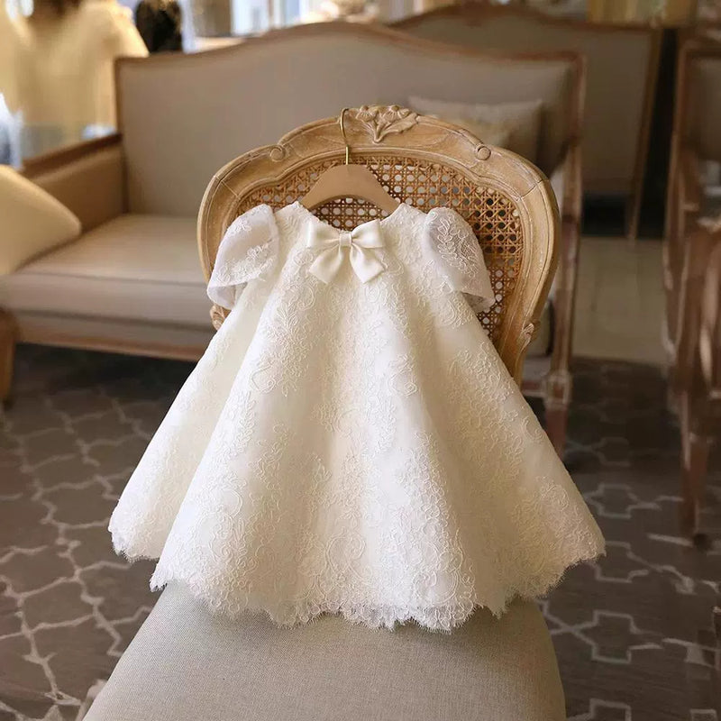 Cute Baby Girl Lace Baptism Dress Toddler Birthday Pageant Princess Dress