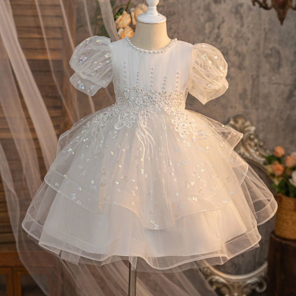 Children's Pink Sequin Dress Girls Birthday Dress Girls Prom Dress