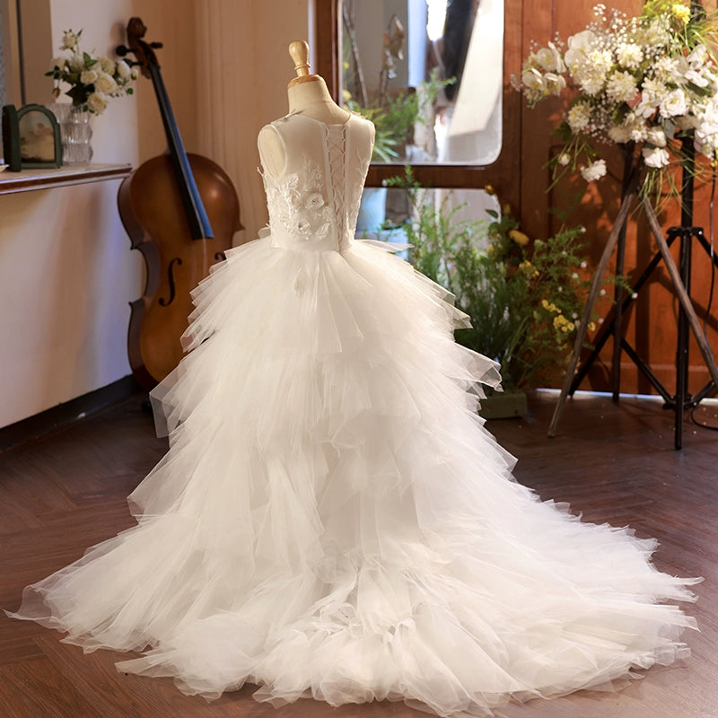 Flower Girl Wedding Dress Children's White Princess Dress