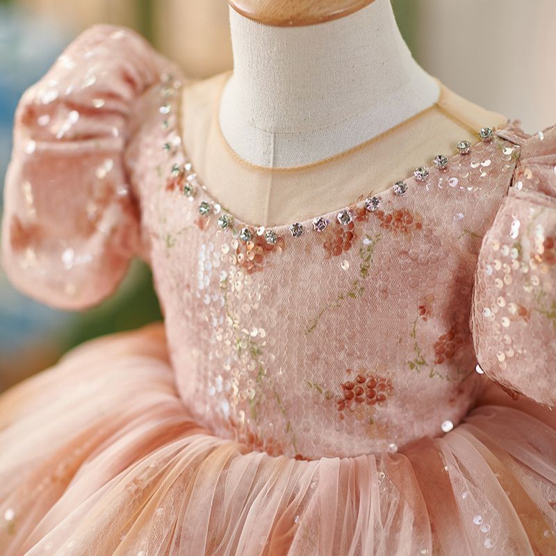 Girls Birthday Princess Dress Children Puff Sleeve Party Dress