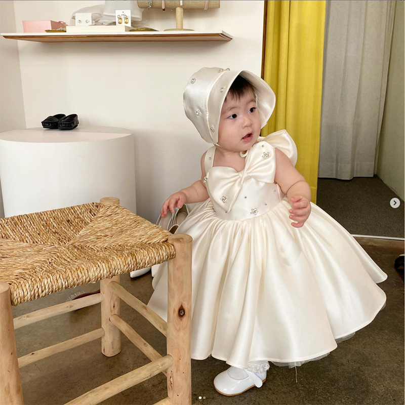 christening after party dress Kid's Christening Dress Party Gown Cute Lace Princess Dress, White / 18-24 M