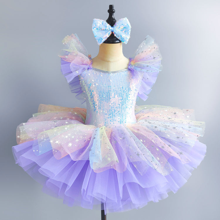 Cute Flower Girl Dress Girl Birthday Puffy Princess Dress
