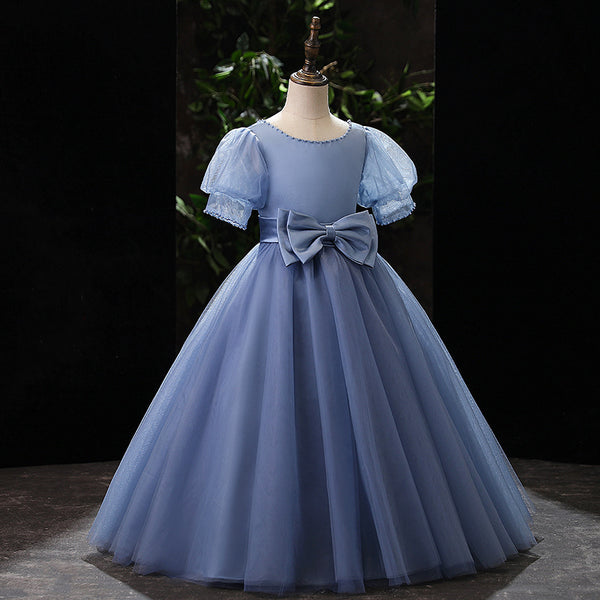 Flower Girl Communion Dress Bow-knot Chiffon Princess Dress