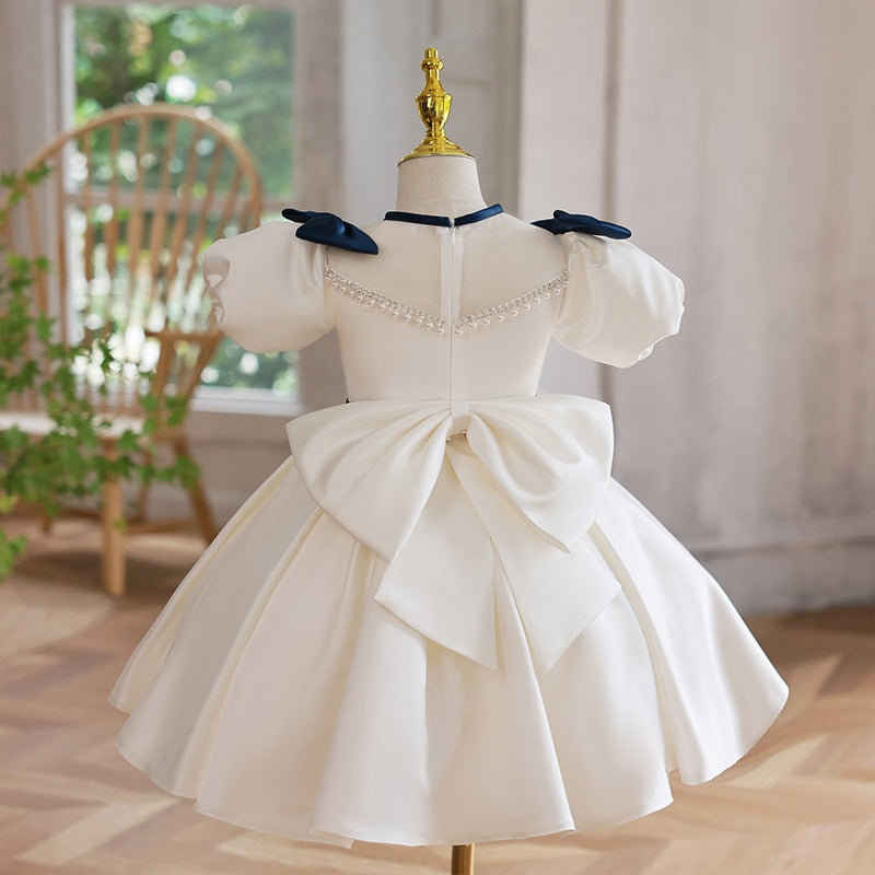 Cute Dress Neckline Pearl Bow-knot Zipper Princess Dress