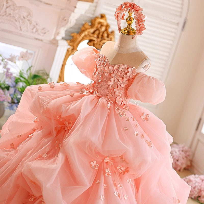 Organza Gown Pink Princess Christening Gowns Girls Pink Dress Girls Formal Dress Children's Birthday Princess Dress Organza Gown Pink Princess Christening Gowns Girls Pink Dress Girls Formal Dress Children's Birthday Princess Dress