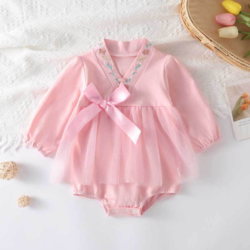 Summer New Baby Girl Birthday Cute Embroidered Collar One-piece Dress